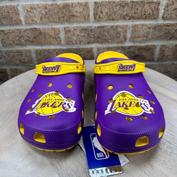 CROCS Other - Crocs NBA Los Angeles Lakers Classic Clogs Purple Basketball Lebron M 12 W 14